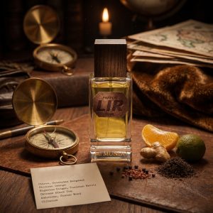 00ml elegant glass bottle of Lir fresh citrus amber luxury perfume by MI MUNDO"