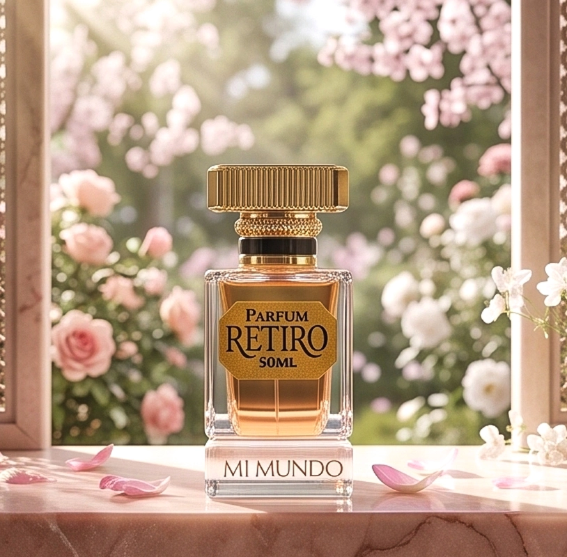 Retiro perfume, cherry blossom perfume for woman 2 100ml elegant glass bottle of Retiro sweet floral luxury perfume by MI MUNDO