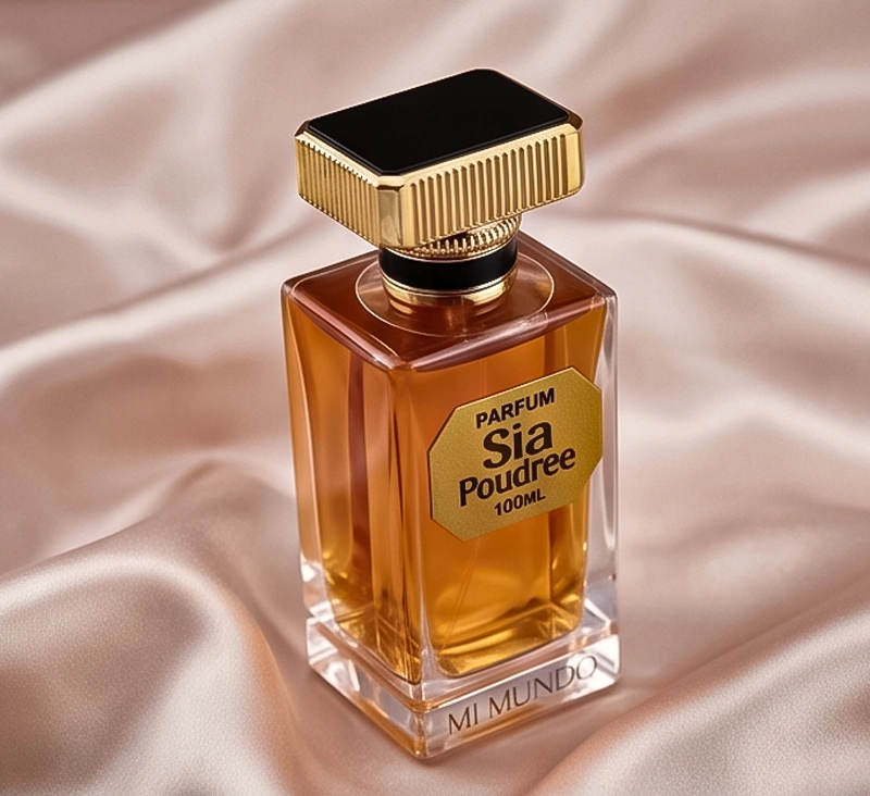 Sia Poudree perfume, for women powdery musk fragrance 3 Sia Poudree fragrance notes featuring white jasmine, Bulgarian rose, and powdery musk