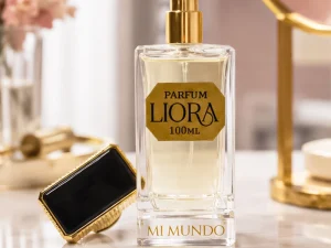 Liora fragrance notes featuring juicy pear, rose, and blonde cedarwood