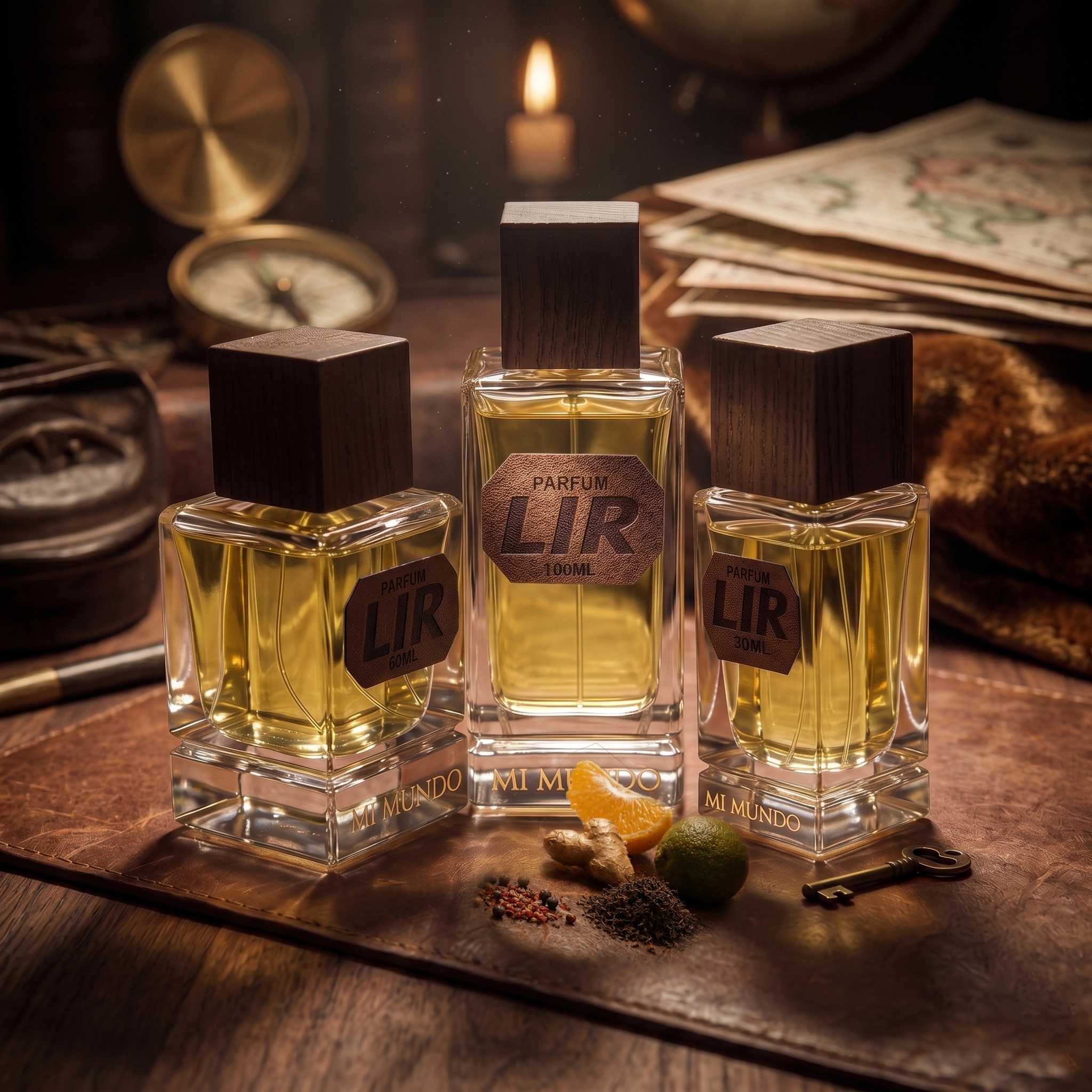 Lir Perfume: The Ultimate Fresh Citrus & Amber Luxury Fragrance 3 00ml elegant glass bottle of Lir fresh citrus amber luxury perfume by MI MUNDO"